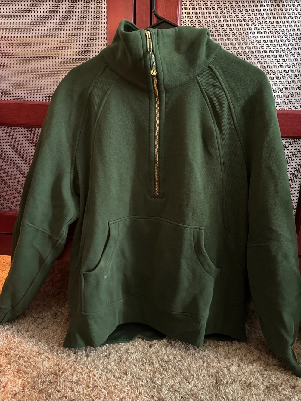 lululemon athletica Olive Green Half-Zip Pullover